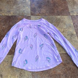 Purple unicorn ice cream top